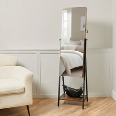 Dark Wood Cabinet Mirror Brown