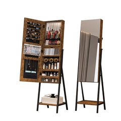 Dark Wood Cabinet Mirror Brown