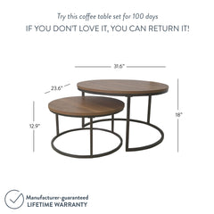 Round Nesting Coffee Table Set